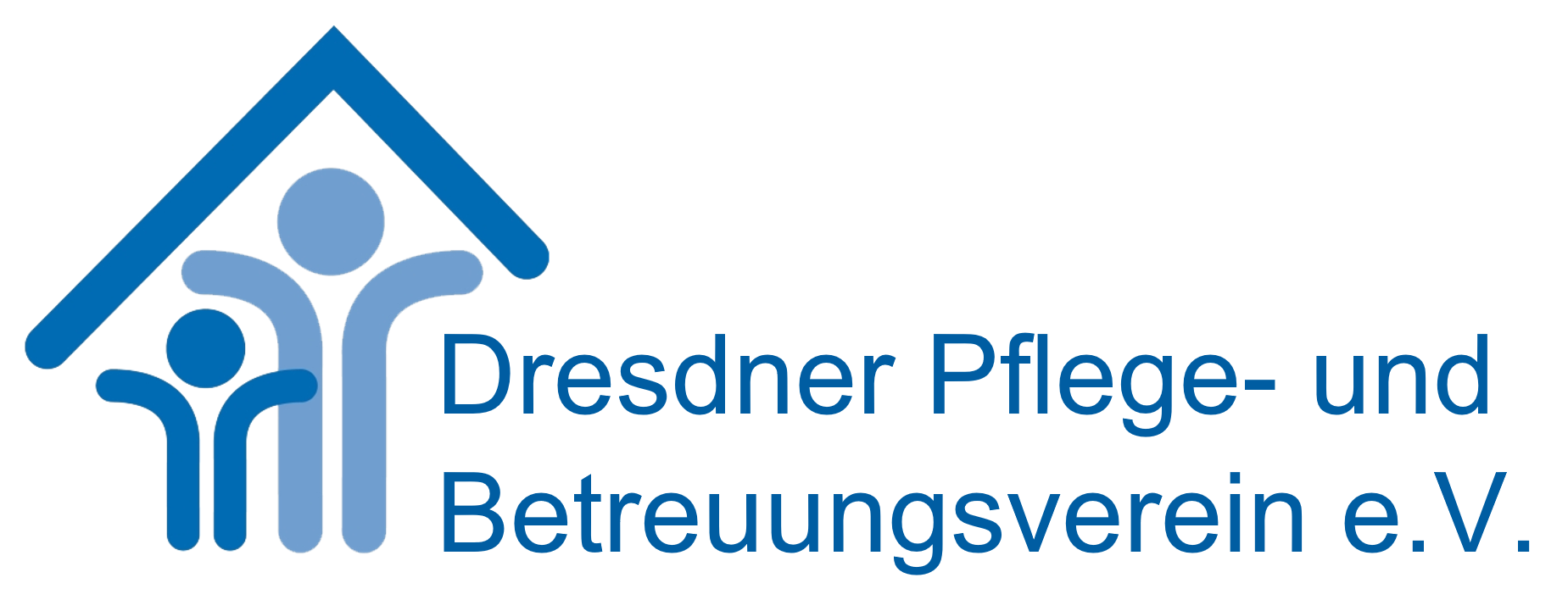 blaues Logo auf weiß vom Dresdner Pflege- und Betreuungsverein e.V.
